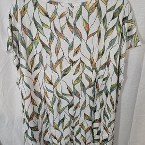 Leaf Patterned Women's Top